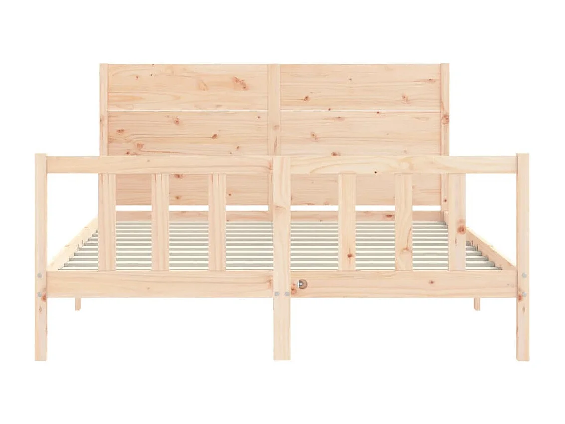 Cadre de lit avec tête de lit 160x200 bois massif