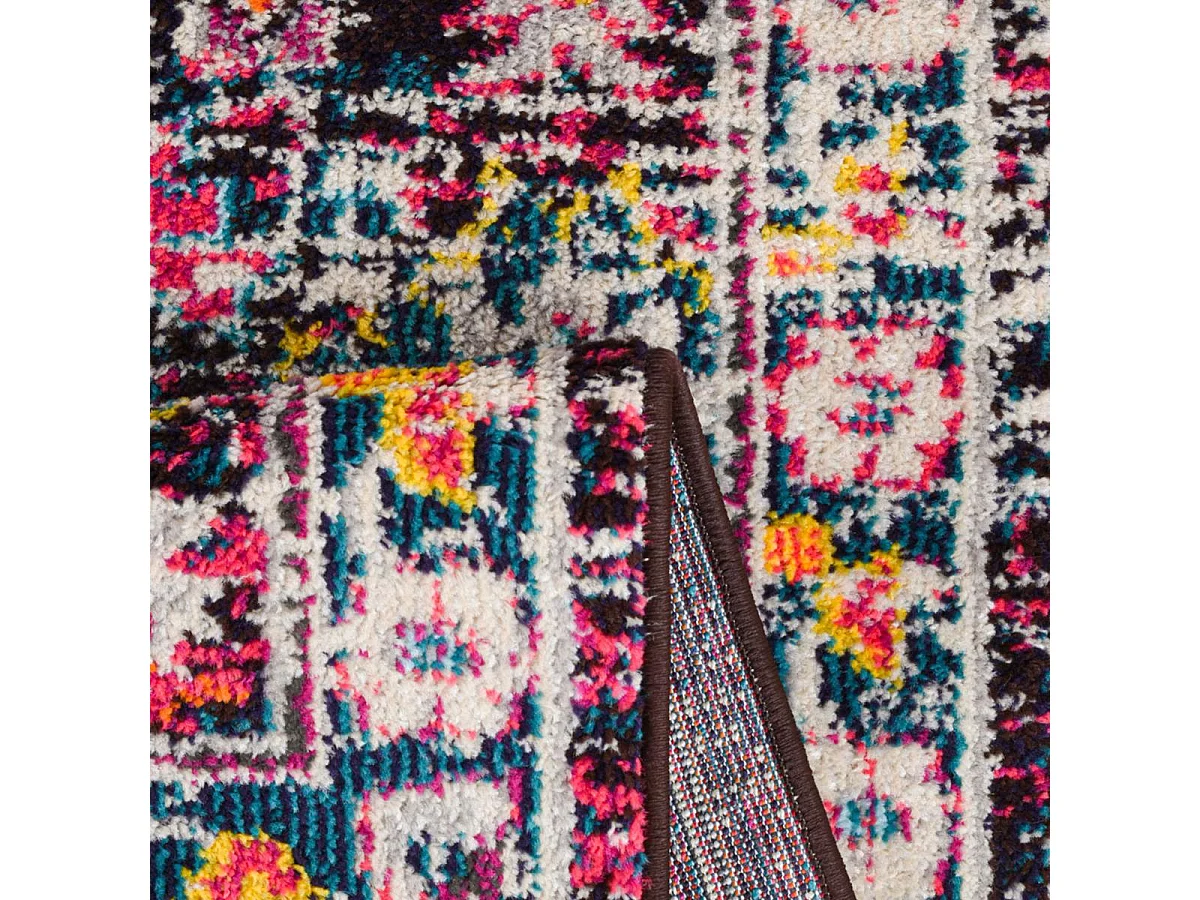 Tapis orient 200x290 rectangle bleu et bleu foncé tissé motif classique OLHA