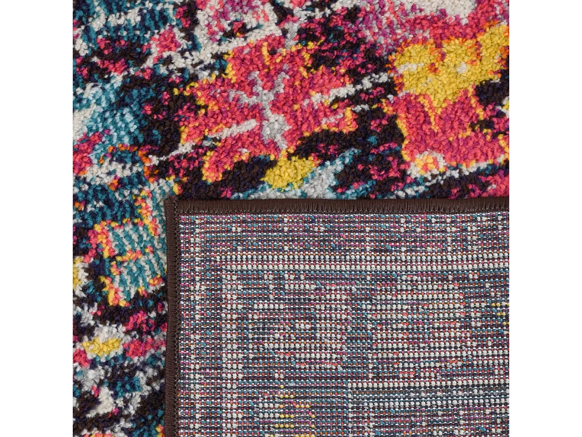 Tapis orient 200x290 rectangle bleu et bleu foncé tissé motif classique OLHA