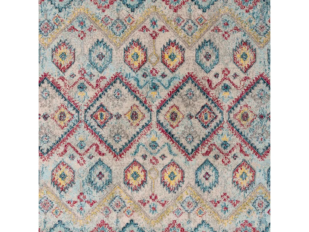 Tapis orient 200x290 rectangle rouge et vert tissé motif classique OLBA