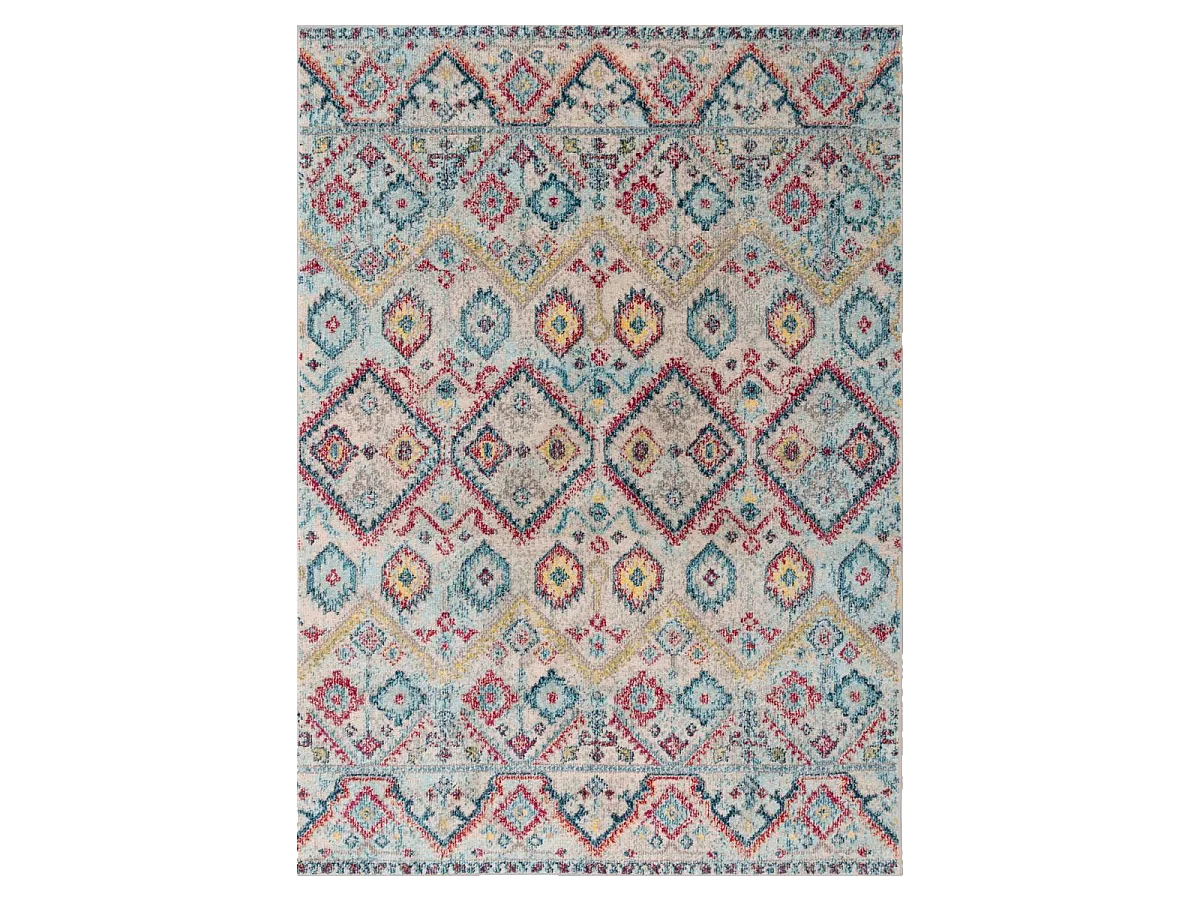 Tapis orient 200x290 rectangle rouge et vert tissé motif classique OLBA