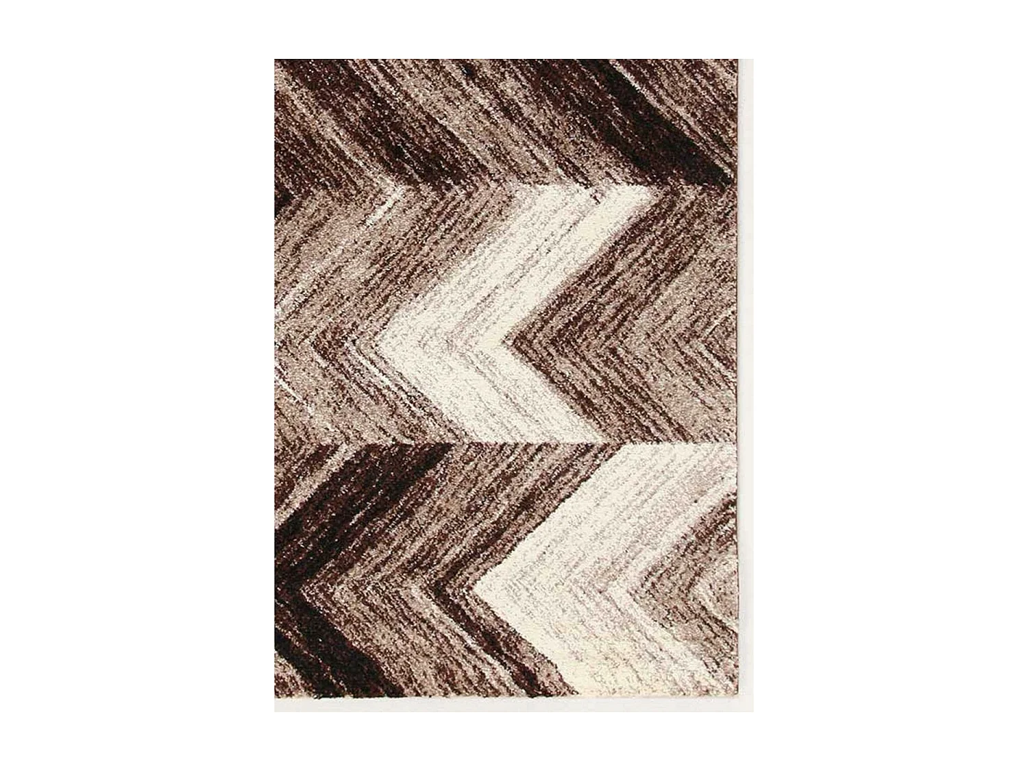 tapis salon 135x190 tissé marron rectangle motif géométrique COLORS