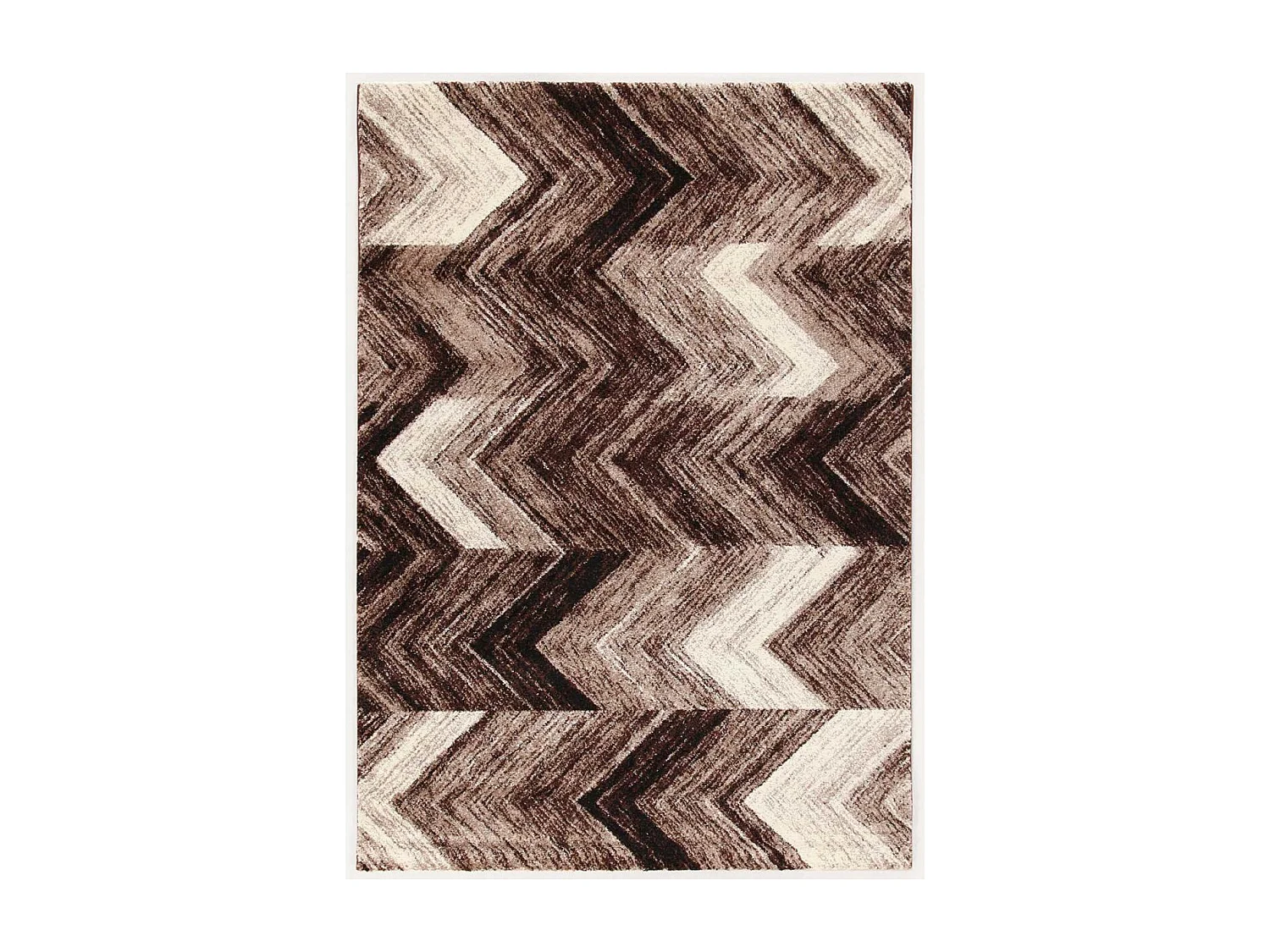 tapis salon 135x190 tissé marron rectangle motif géométrique COLORS