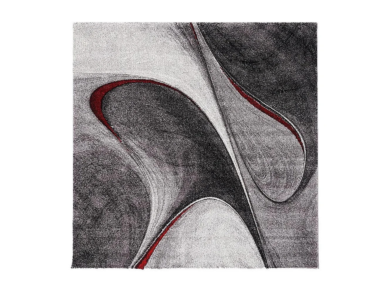 tappeto per sala da pranzo 280x380 motivo geometrico rettangolare intrecciato rosso e grigio