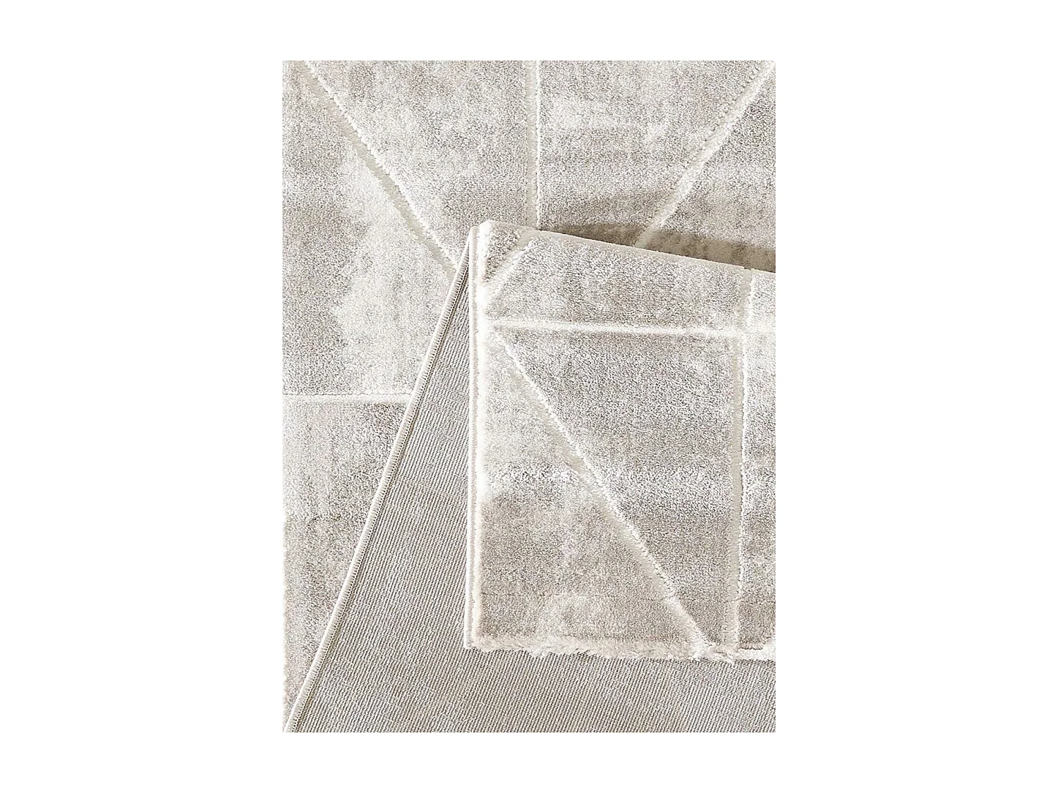 tapis salon 120x160 tissé crème rectangle motif géométrique LYN7 VOLITRO