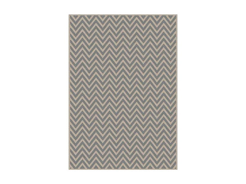 tapis salon 120x170 tissé en viscose gris rectangle motif géométrique CHEVROL