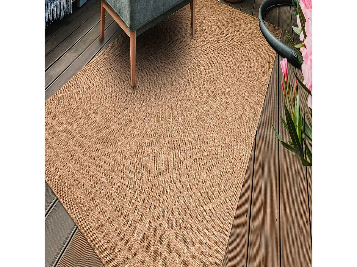 Tapis extérieur 60x90 tissé kilim beige JUTE ART 3