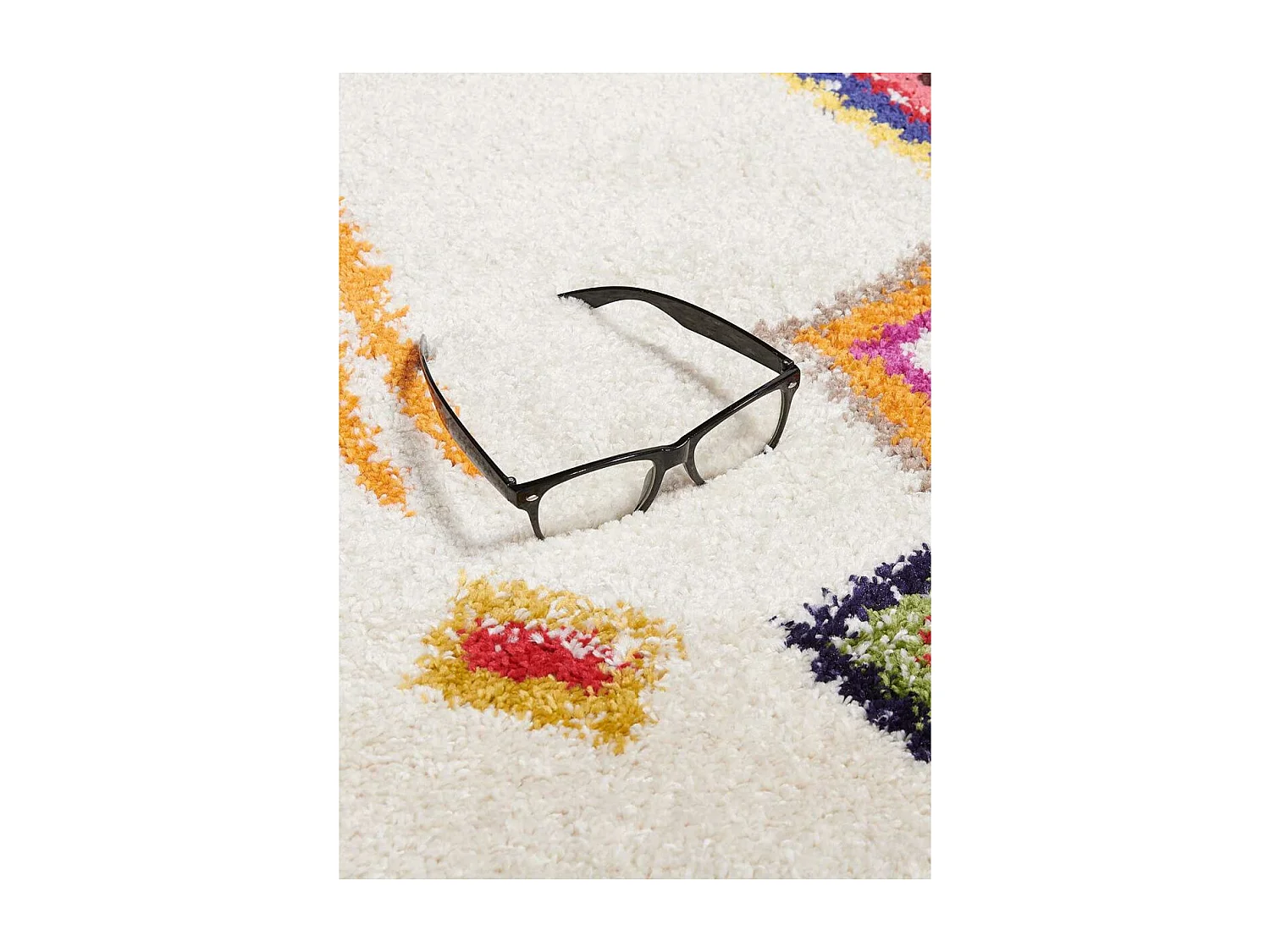 Tapis berbère 40x60 tissé motif ethnic LYN5 OURIKA ivoire