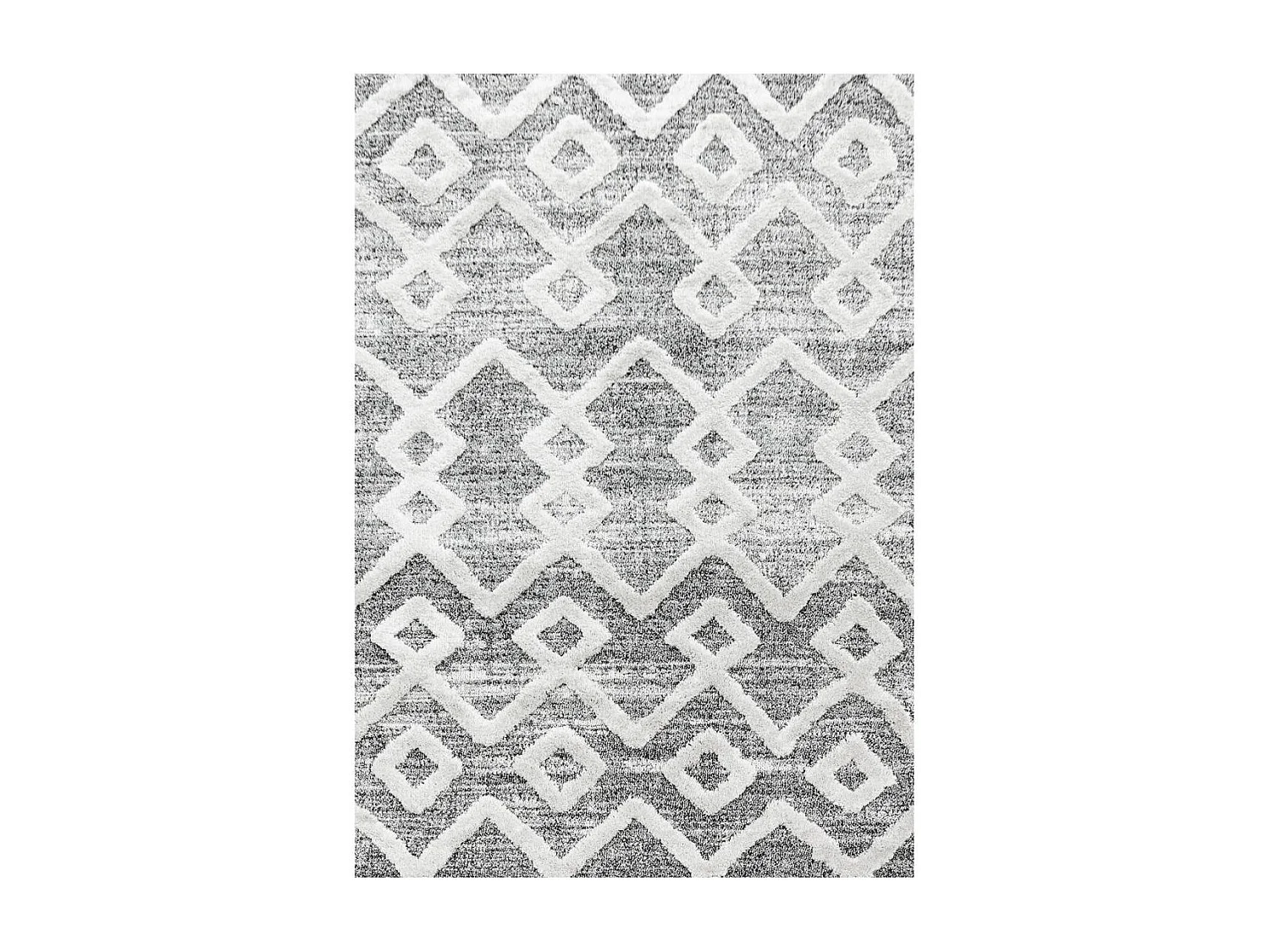 tapis de couloir 80x250 tissé gris foncé et blanc motif scandinave PISTIOUL