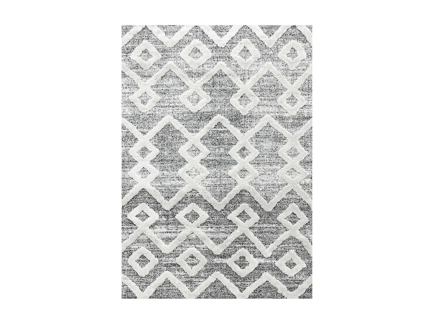 tapis de couloir 80x250 tissé gris foncé et blanc motif scandinave PISTIOUL