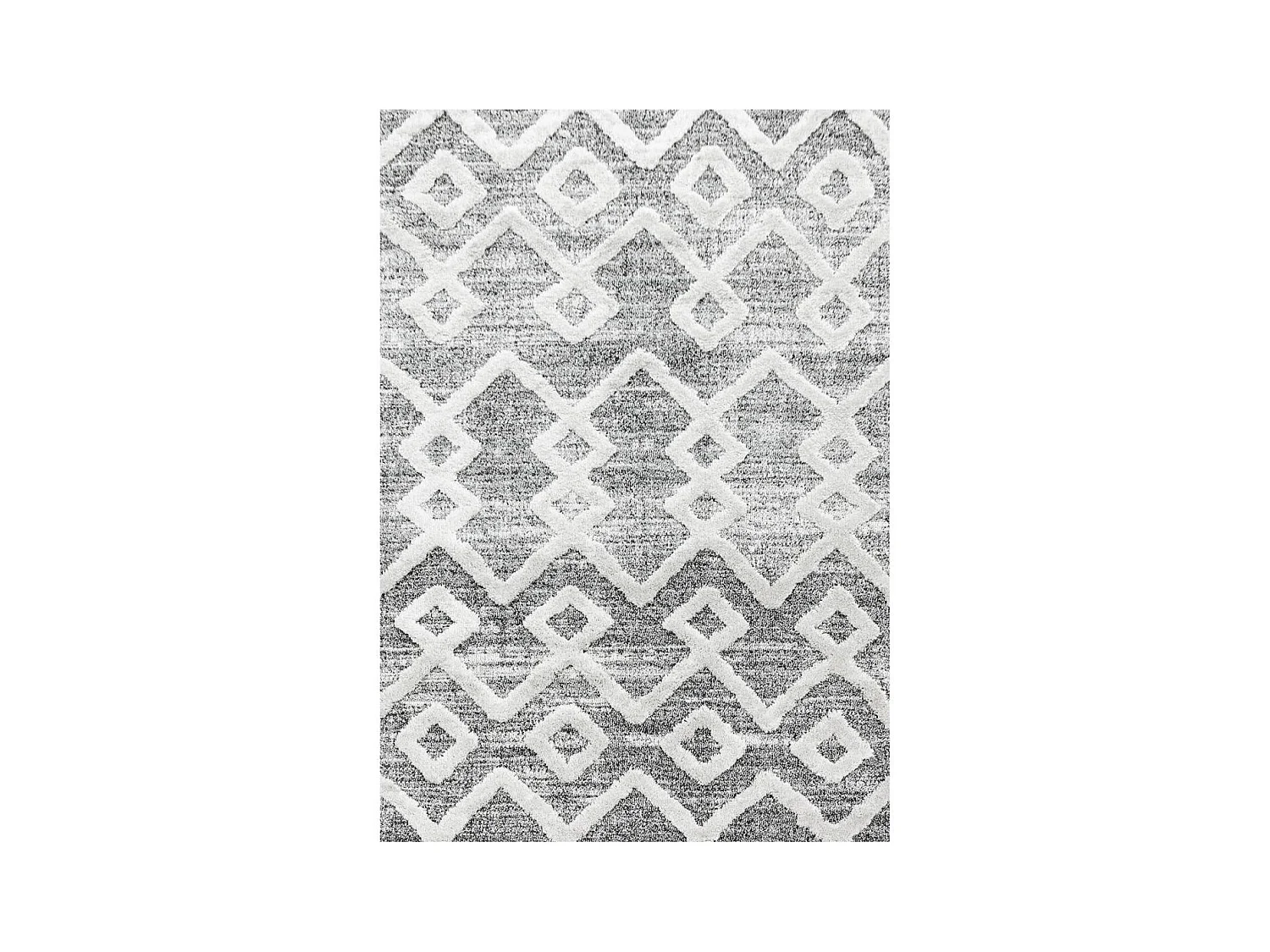 tapis de couloir 80x250 tissé gris foncé et blanc motif scandinave PISTIOUL