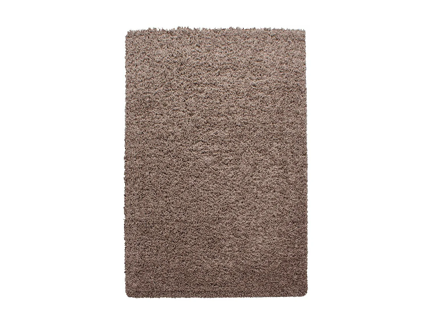 Tapis poils longs shaggy 60x110 rectangle tissé marron clair motif uni UNI C