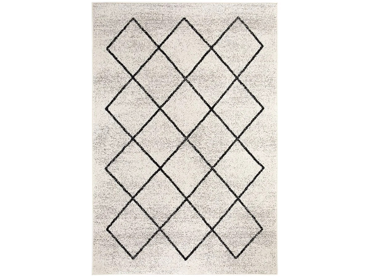 tapis entrée 60x110 tissé crème rectangle motif scandinave BALANIA
