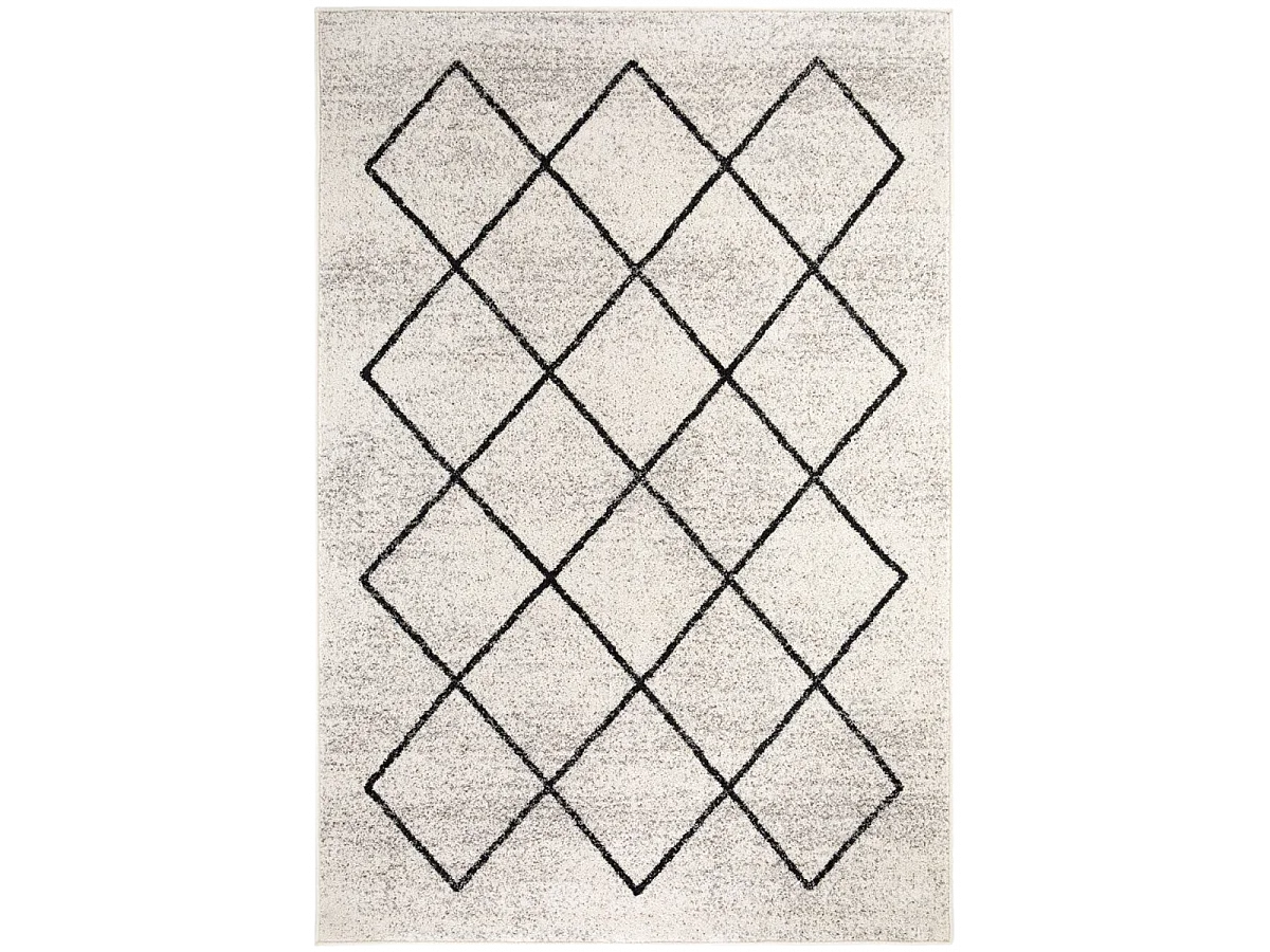 tapis entrée 60x110 tissé crème rectangle motif scandinave BALANIA