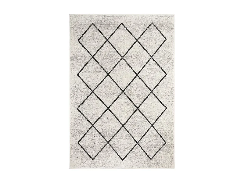 tapis entrée 60x110 tissé crème rectangle motif scandinave BALANIA