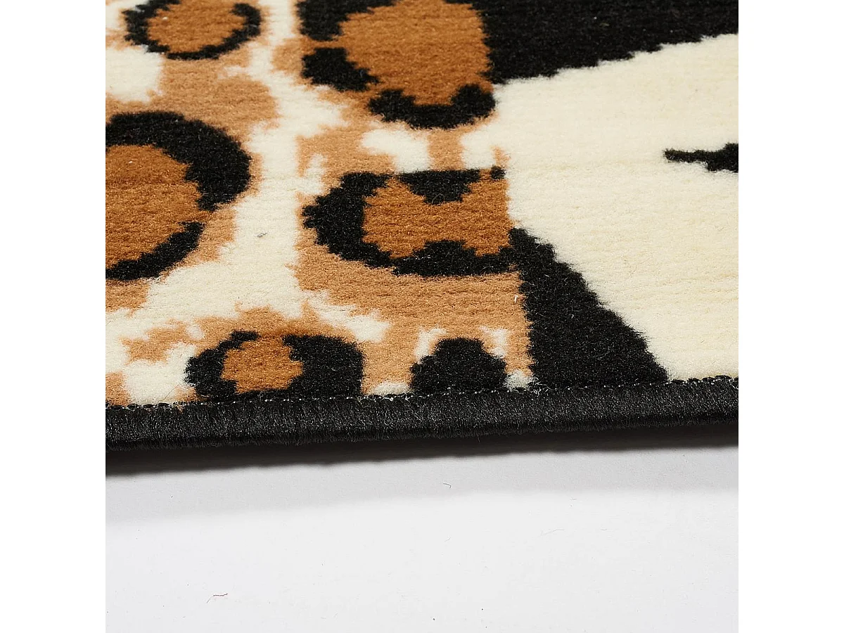 tapis entrée 60x110 tissé beige rectangle motif animaux LYN1 SAVANA