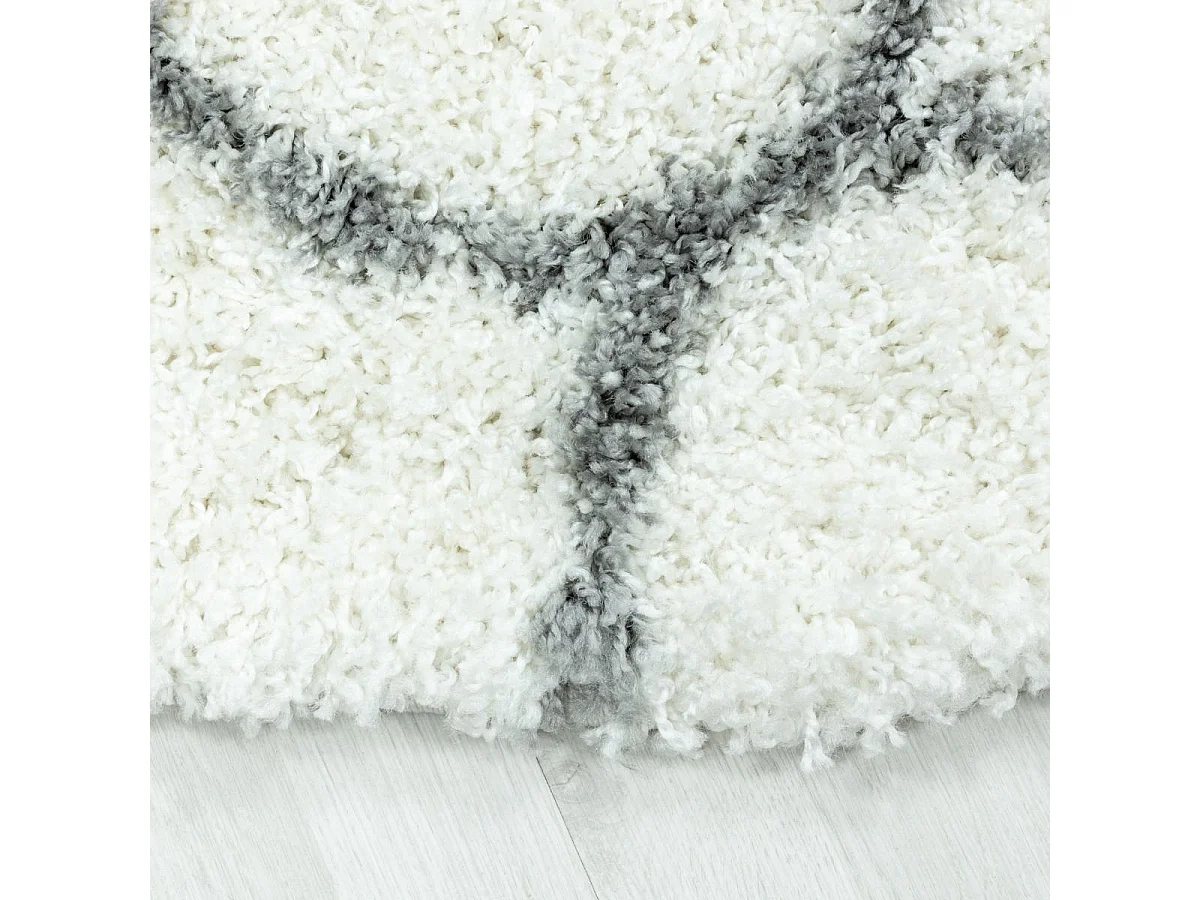 Tapis shaggy 160x230 rectangle tissé crème motif scandinave SCANDINAV A