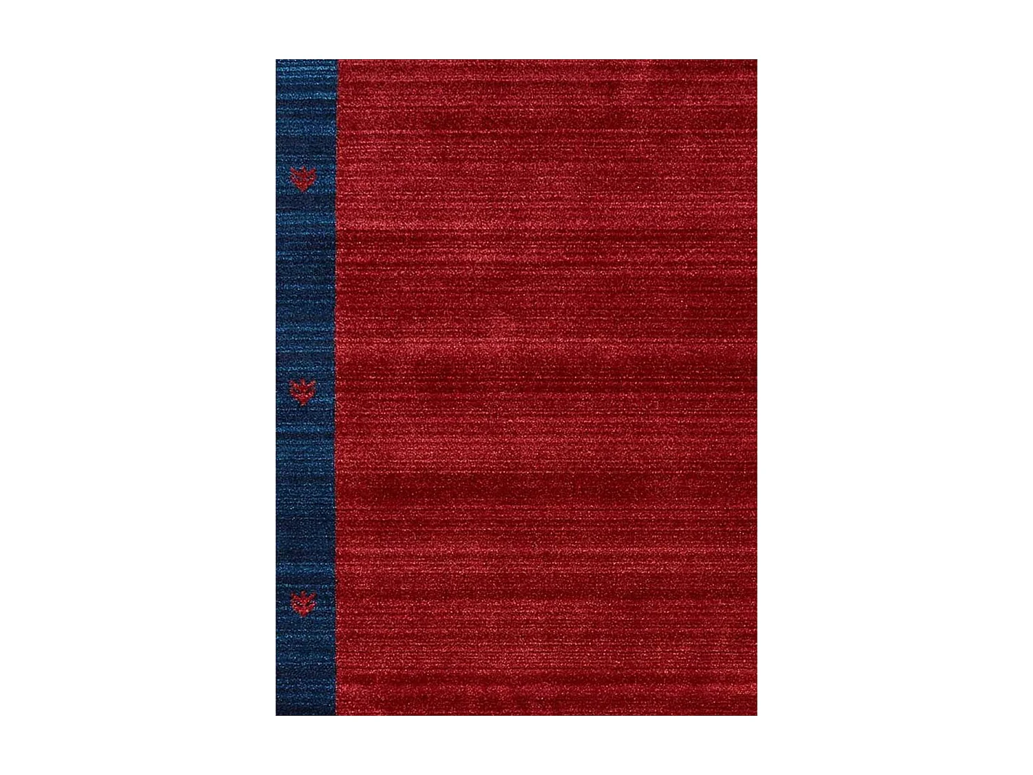 tapis chambre 100x150 tissé rouge rectangle motif simple CHOBAY 5