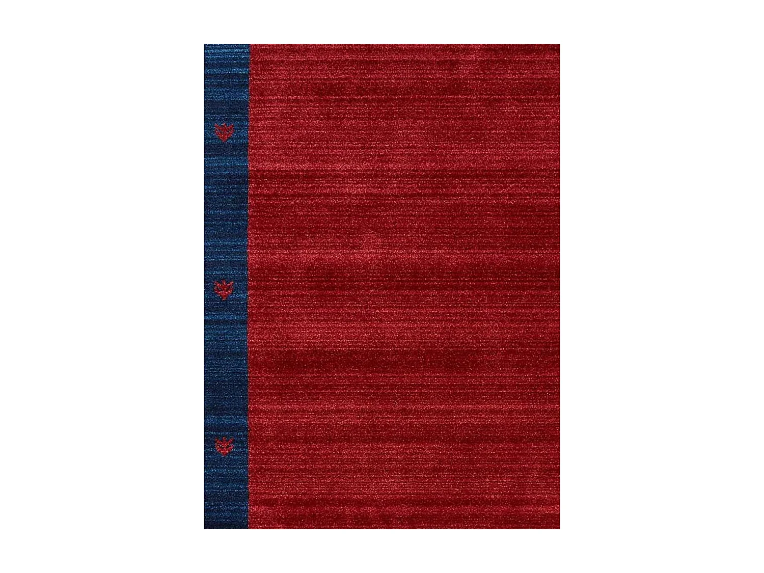 tapis chambre 100x150 tissé rouge rectangle motif simple CHOBAY 5