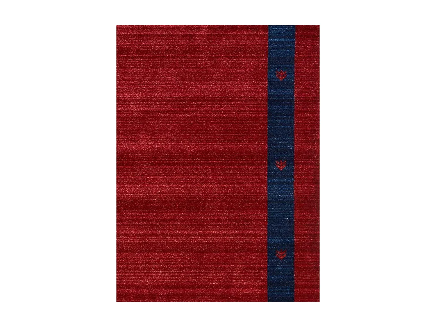 tapis chambre 100x150 tissé rouge rectangle motif simple CHOBAY 5