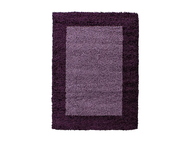 Tapis poils longs shaggy 300x400 rectangle tissé violet et pourpre