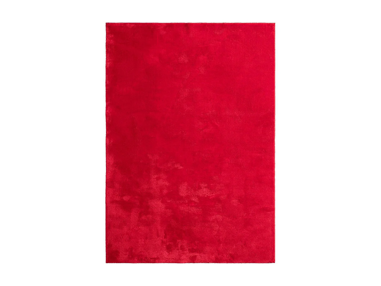 Tapis d'entrée LYN10 LAVABLE 80x150 soyeux et doux, tapis rouge uni à l'aspect : Shaggy