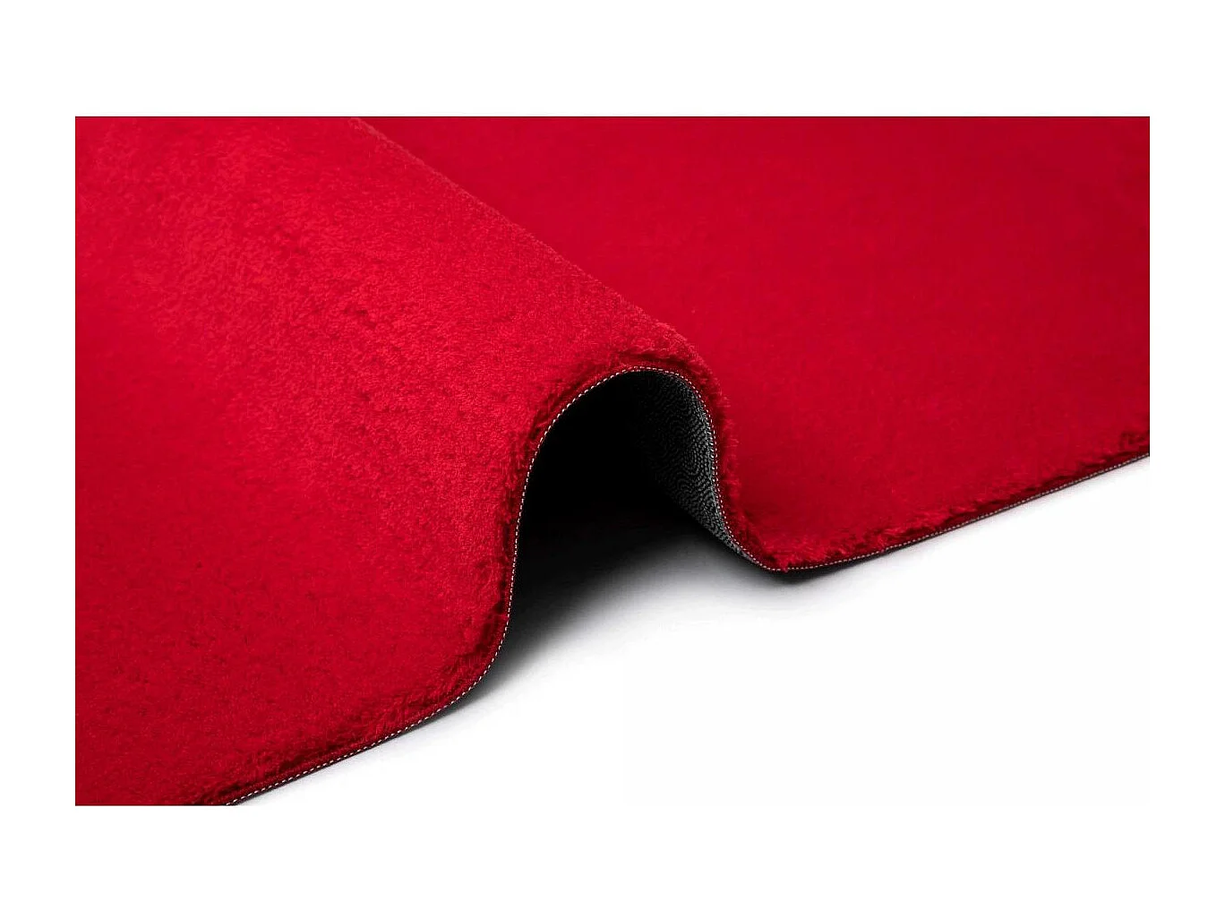 Tapis d'entrée LYN10 LAVABLE 80x150 soyeux et doux, tapis rouge uni à l'aspect : Shaggy