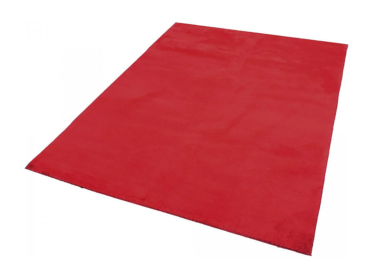 Tapis d'entrée LYN10 LAVABLE 80x150 soyeux et doux, tapis rouge uni à l'aspect : Shaggy