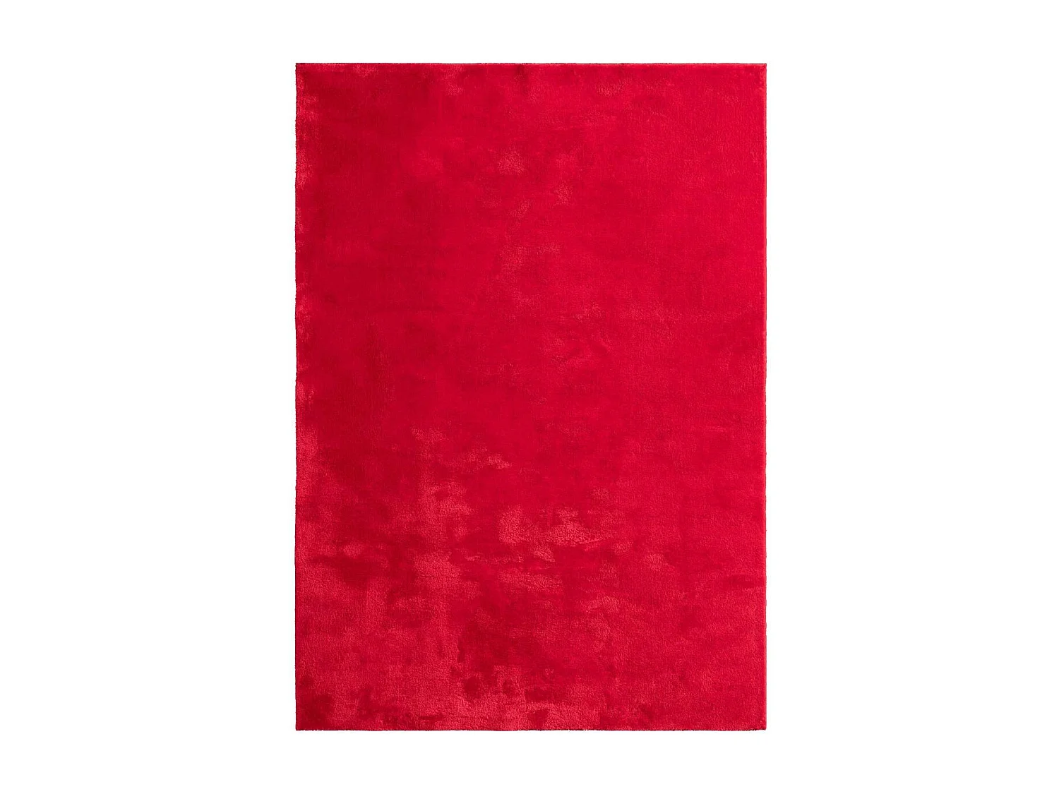 Tapis d'entrée LYN10 LAVABLE 80x150 soyeux et doux, tapis rouge uni à l'aspect : Shaggy