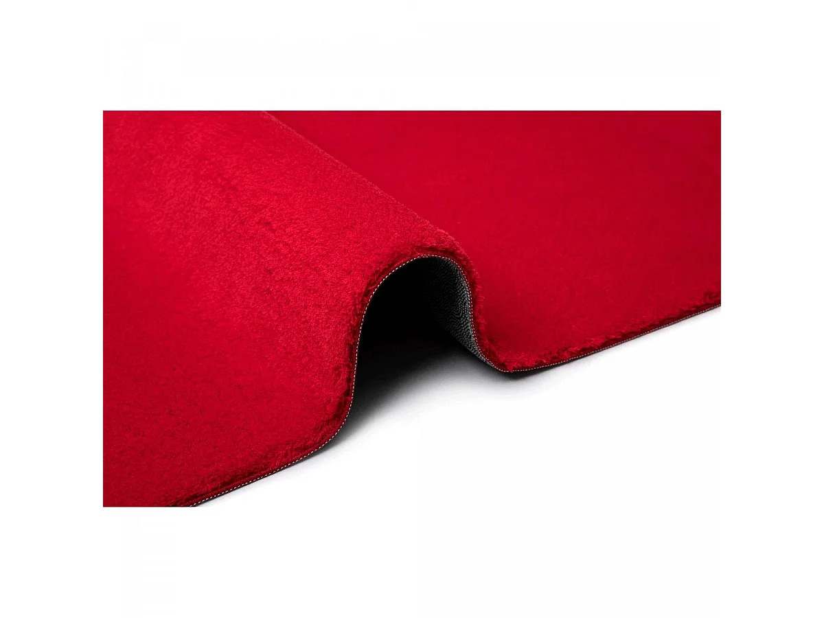 Tapis d'entrée LYN10 LAVABLE 80x150 soyeux et doux, tapis rouge uni à l'aspect : Shaggy