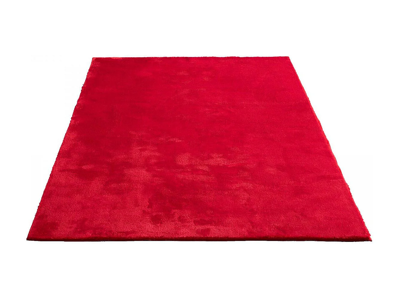 Tapis d'entrée LYN10 LAVABLE 80x150 soyeux et doux, tapis rouge uni à l'aspect : Shaggy