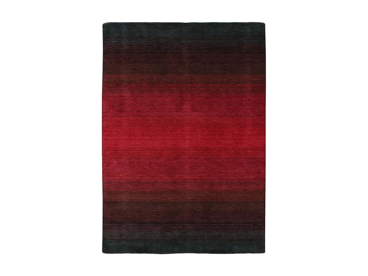 tapis cuisine 90x160 fait main en laine rouge et noir rectangle motif simple