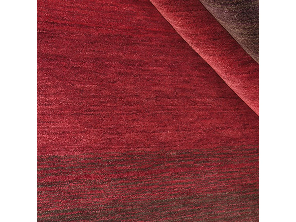 tapis cuisine 90x160 fait main en laine rouge et noir rectangle motif simple