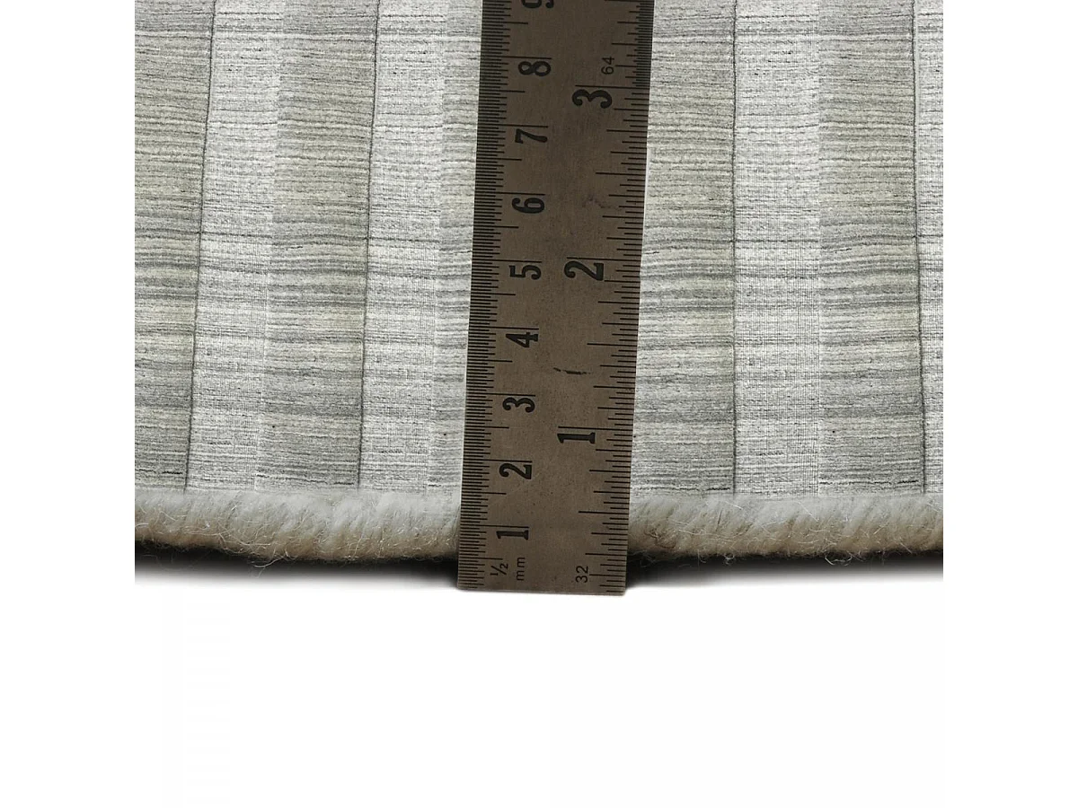 tapis chambre 160x230 fait à la main en laine gris rectangle motif uni BANDA