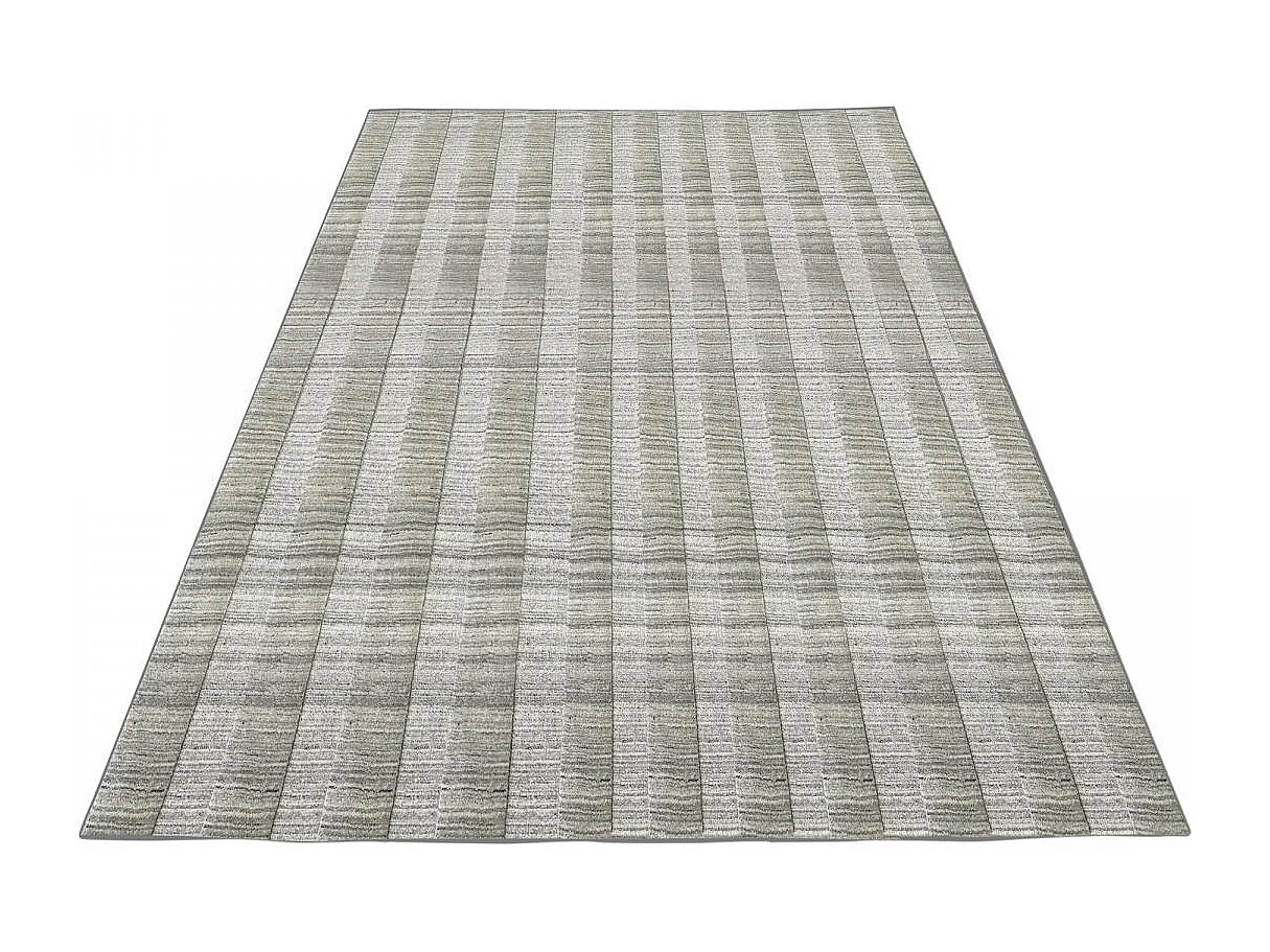 tapis chambre 160x230 fait à la main en laine gris rectangle motif uni BANDA