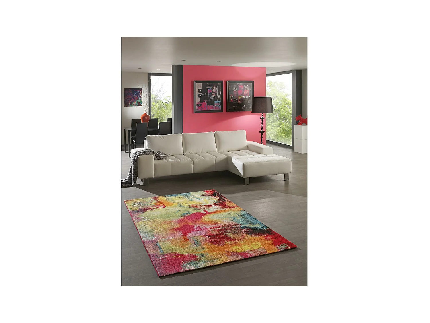 tapis chambre 80x150 tissé multicolore rectangle motif géométrique JOLIA 4