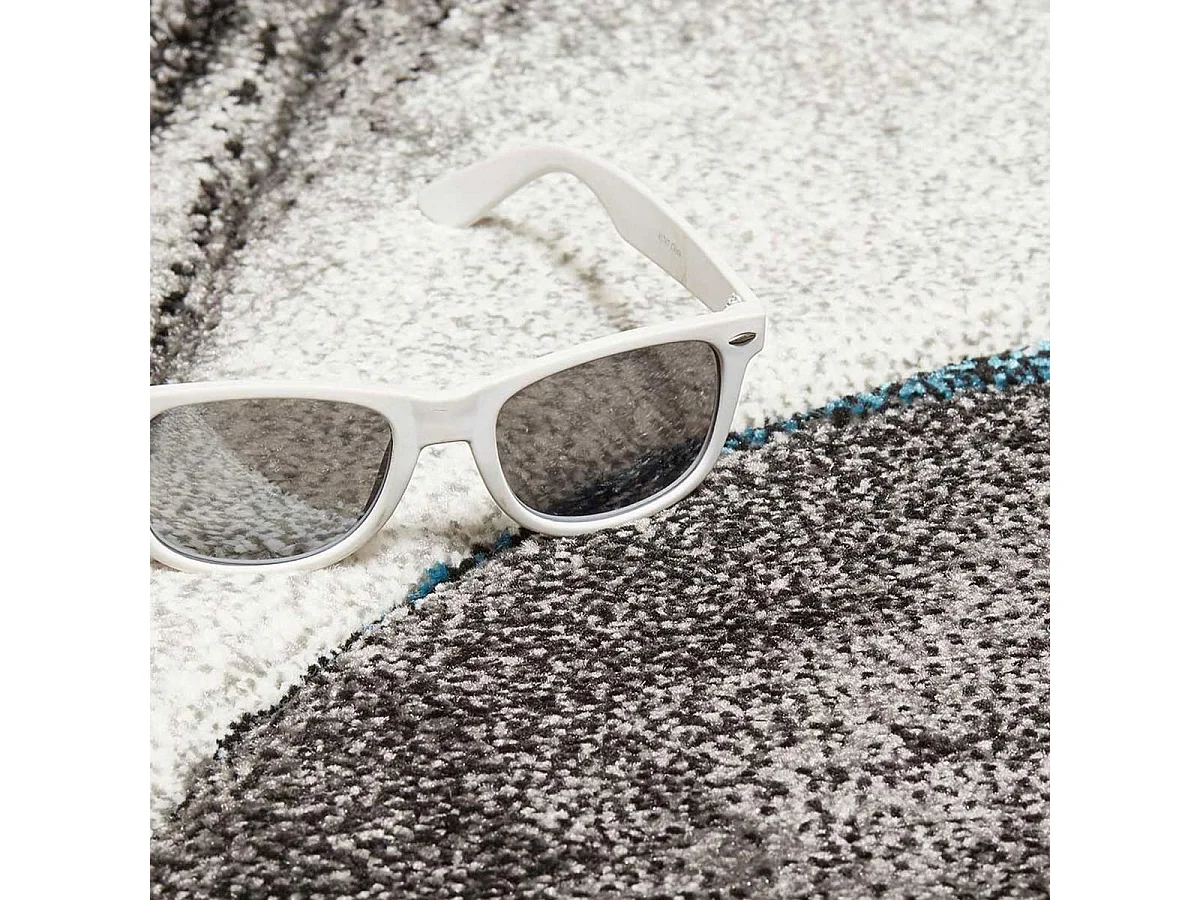 tappeto da ingresso 60x110 intrecciato motivo geometrico rettangolo nero MADILA