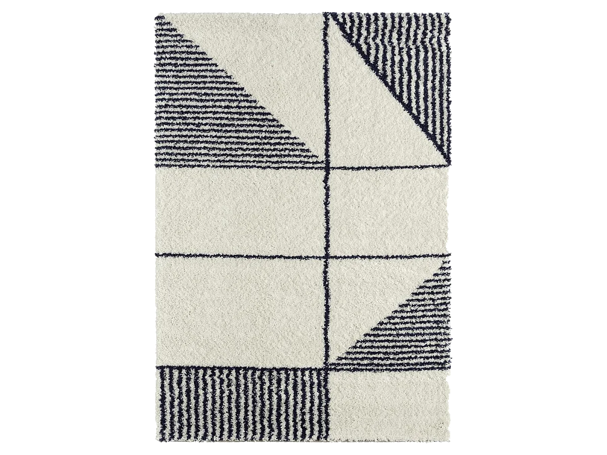 Tappeto a pelo lungo a pelo lungo intrecciato con motivo geometrico LIKAHO