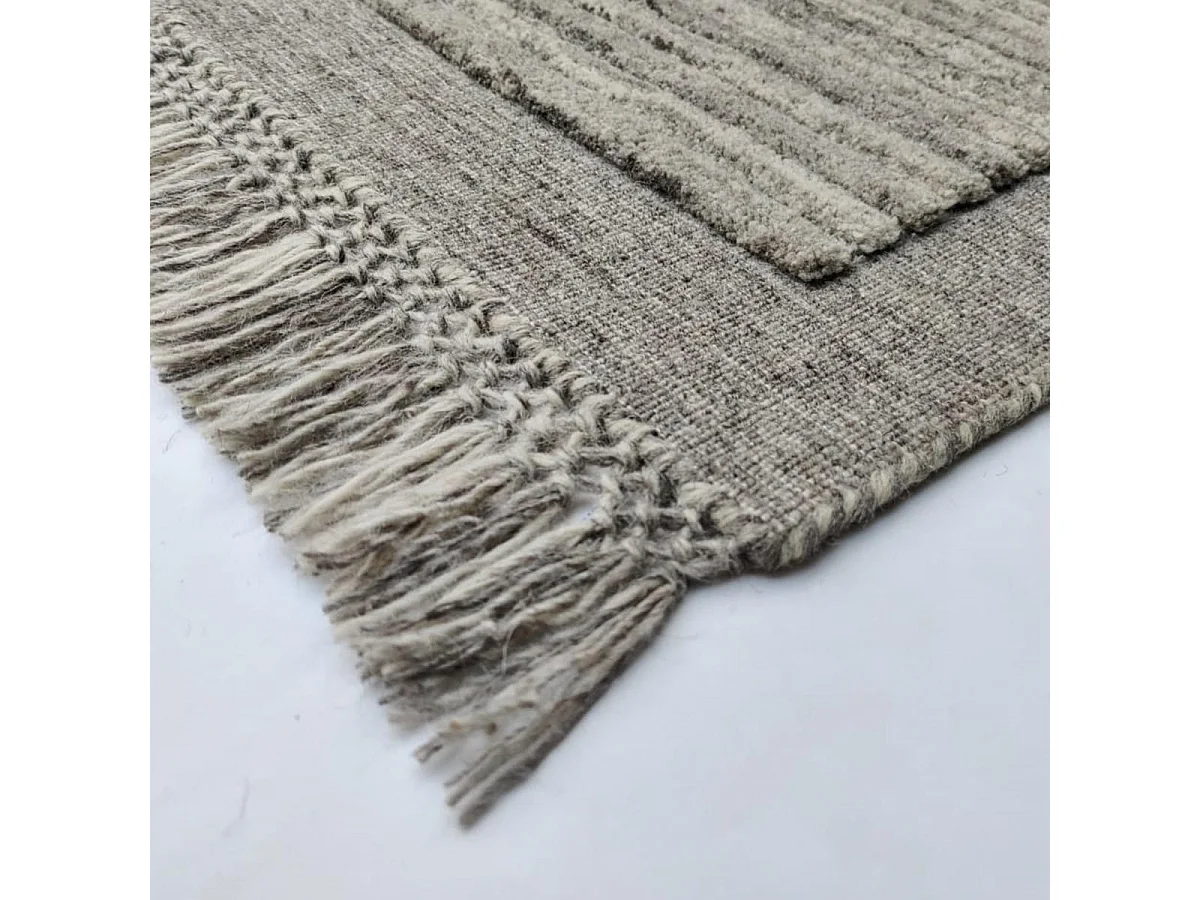 Tappeto autentico in lana annodato a mano 120x170 grigio e beige LOUNALI