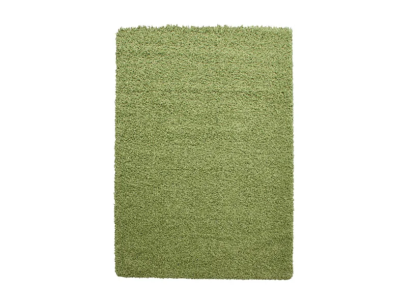Tapis poils longs shaggy 300x400 rectangle tissé vert motif uni UNI L