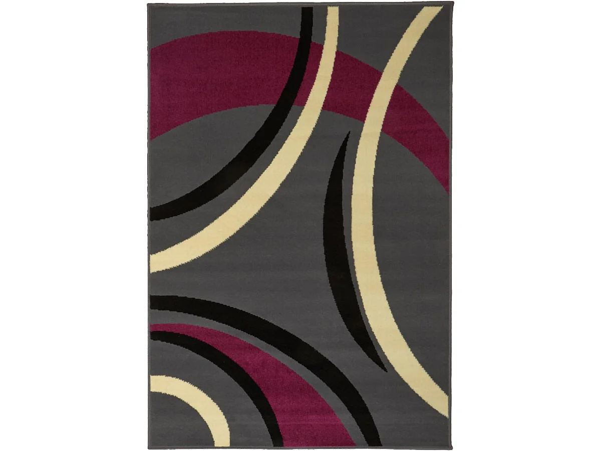 tapis chambre 60x110 tissé violet rectangle motif rond LYN1 JOYLE