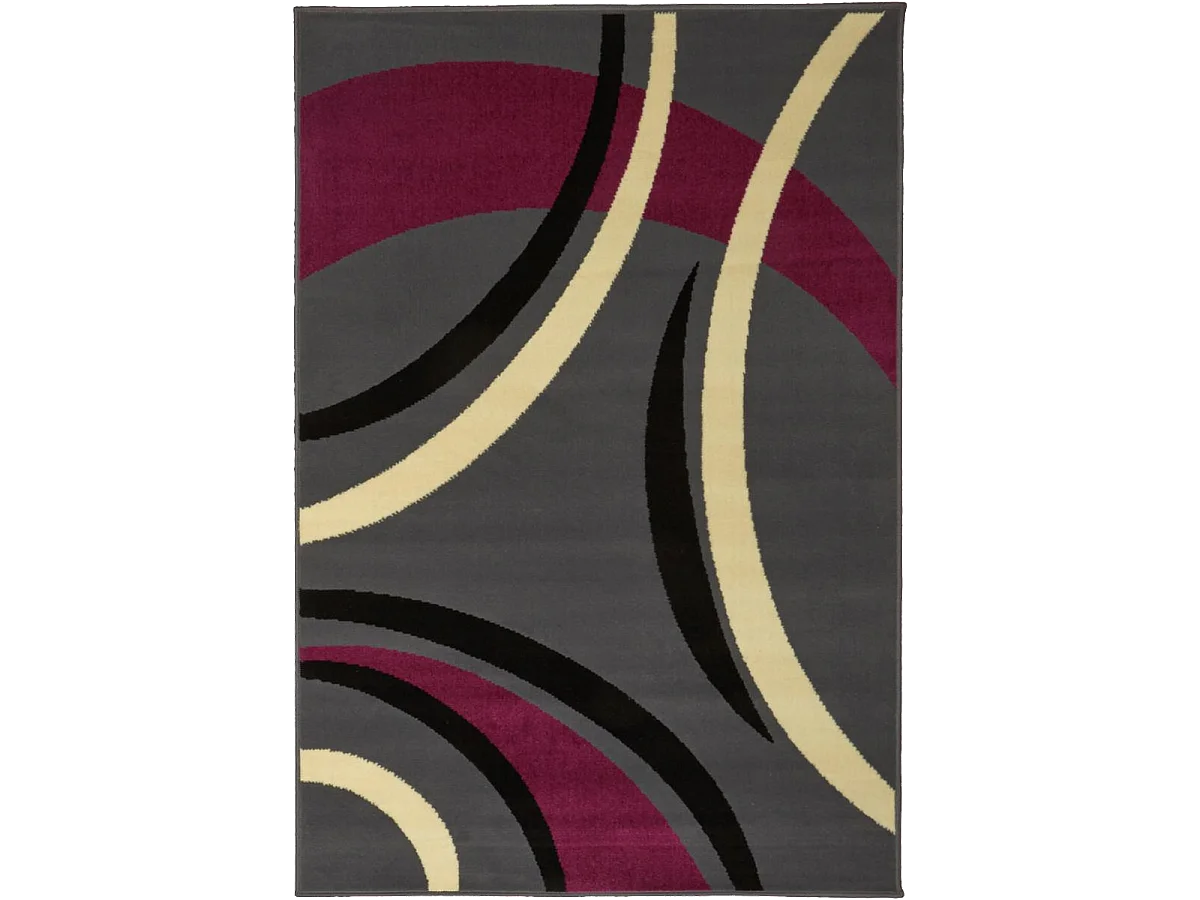 tapis chambre 60x110 tissé violet rectangle motif rond LYN1 JOYLE