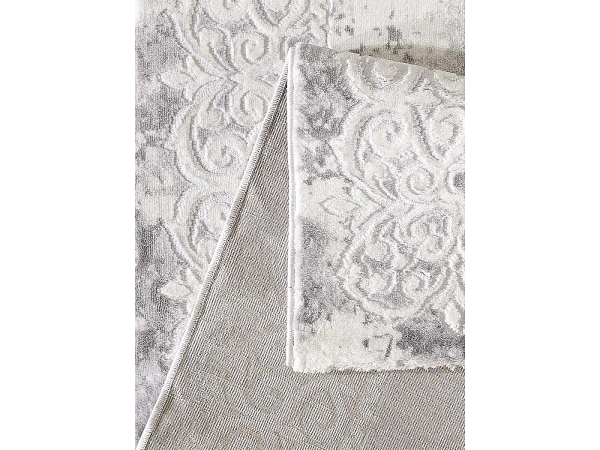 Tappeto orientale Ø200 cm rotondo tessuto grigio chiaro modello ancestrale BALROD