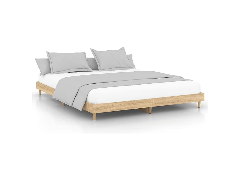 Cadre de lit chêne sonoma 140x200 bois d'ingénierie