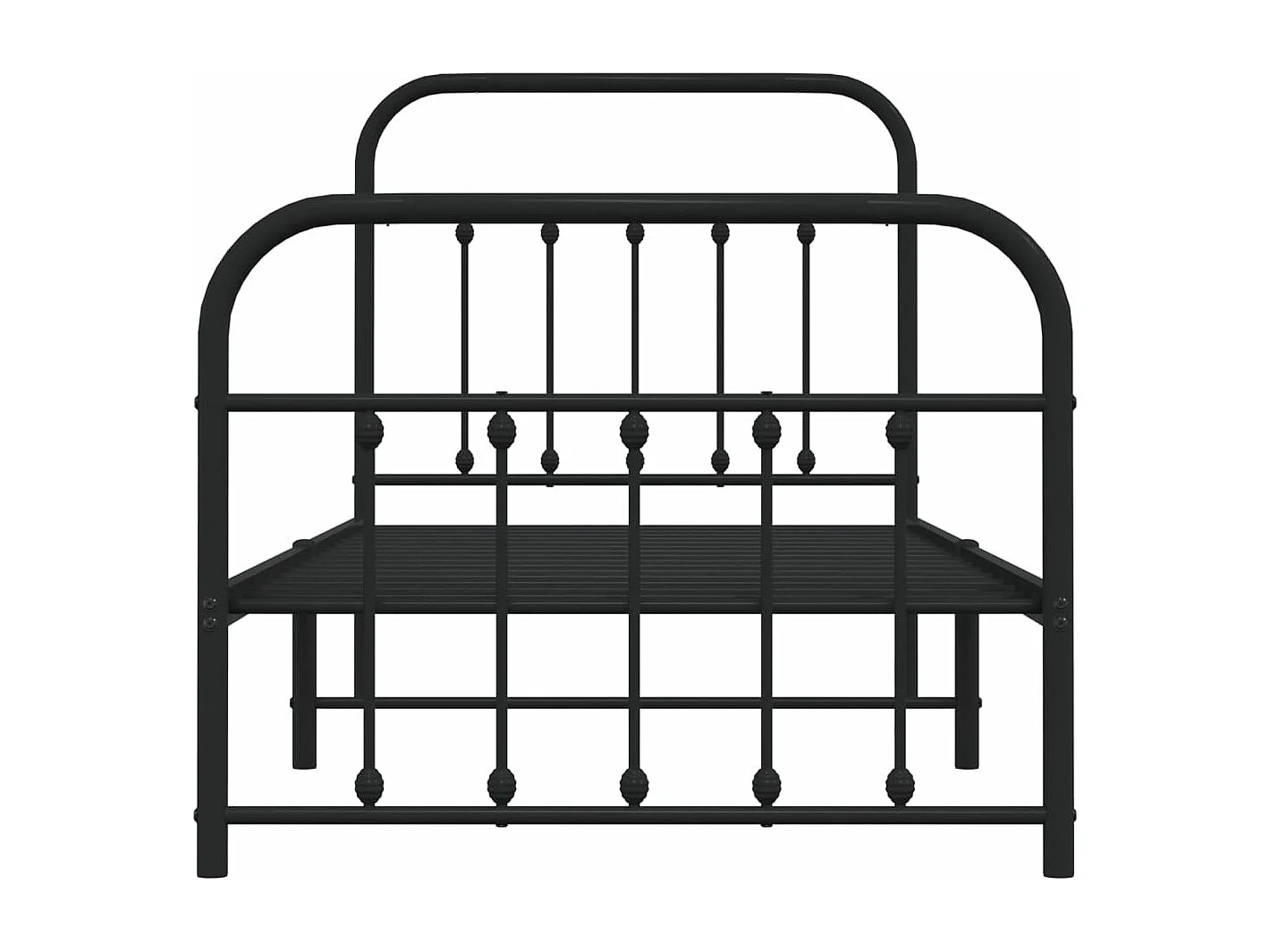 Cadre de lit métal avec tête de lit-pied de lit noir 90x200