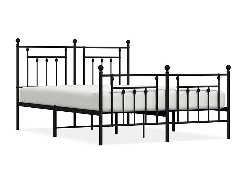 Cadre de lit métal avec tête de lit-pied de lit noir 140x200