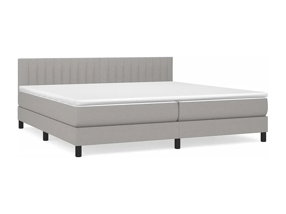 Lit à sommier tapissier avec matelas Gris clair 200x200 Tissu 2