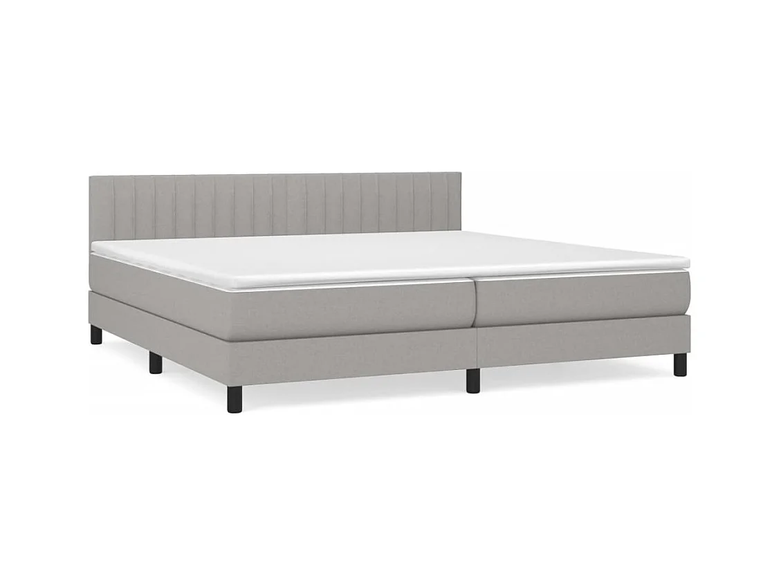 Lit à sommier tapissier avec matelas Gris clair 200x200 Tissu 2