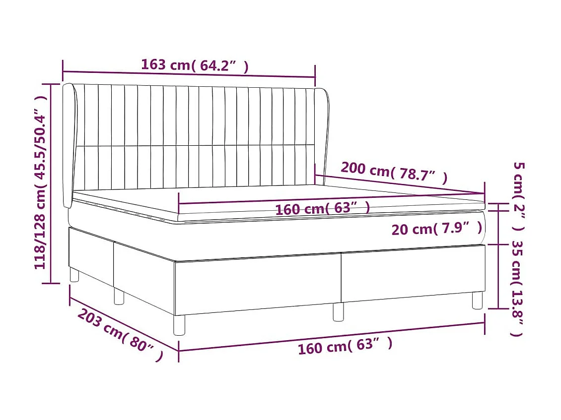 Sommier à lattes de lit avec matelas Taupe 160x200 Tissu