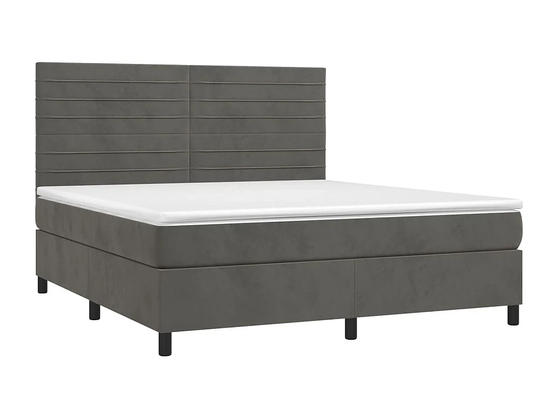 Sommier à lattes de lit avec matelas LED Gris foncé 180x200